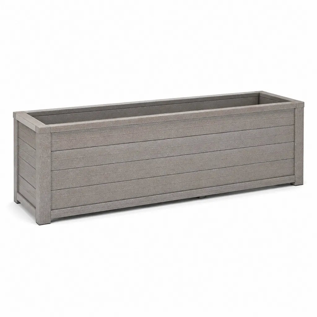 Pflanzkasten aus PP-Kunststoff rechteckig grau 100 x 43 x 43 cm