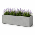 Rechteckiger Pflanzkasten aus Faserzement in Grau 100 x 40 x 40 cm