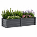 Hochbeet 2er-Set 80 x 40 x 30 cm aus verzinktem Stahl rechteckig anthrazit