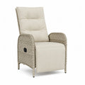 Verstellbarer Garten-Relaxsessel aus PE-Rattan in Beige 68 x 83 x 105 cm