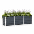 Hochbeet Pflanzkasten 240 x 80 x 77 cm WPC Aluminium Rechteckig Anthrazit