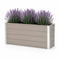 Hochbeet Pflanzkasten 120 x 40 x 40 cm Stahl rechteckig Taupe