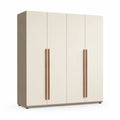 Kleiderschrank 4-turig 180 x 60 x 200 cm aus melaminbeschichteter Spanplatte rechteckig cremeweiss